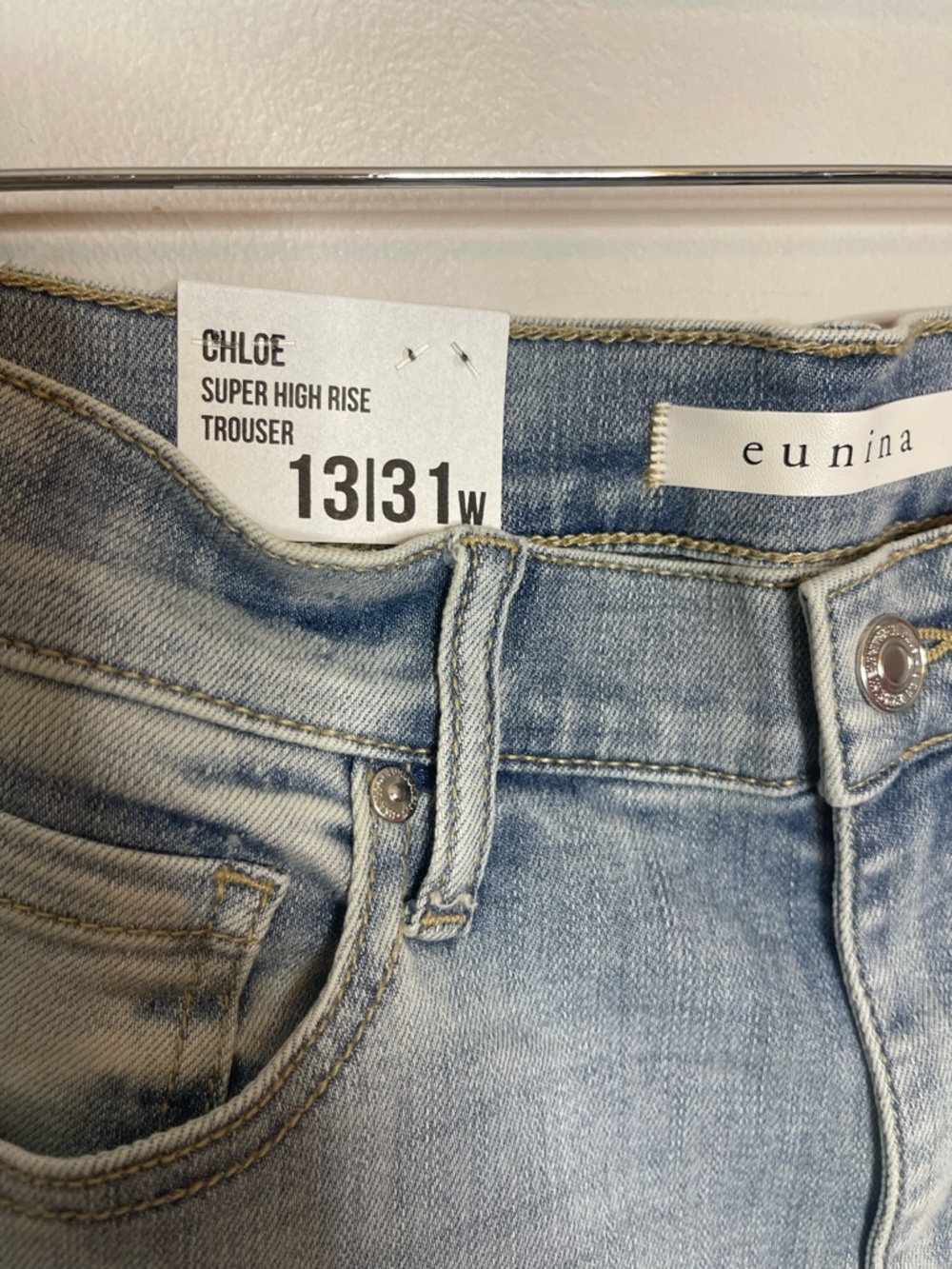 EUNINA CHLOE SUPER HIGH RISE TROUSER JEANS Size 31 NWT - Picture 10 of 13